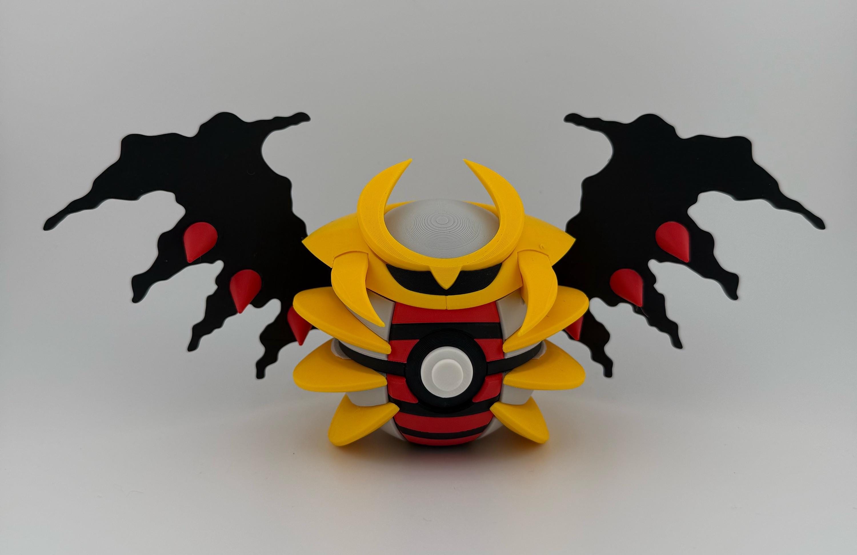 Giratina Pokeball Figurine – 3D Printed Pokemon Legendary Ghost Dragon, Shiny or Normal Collectible Gift