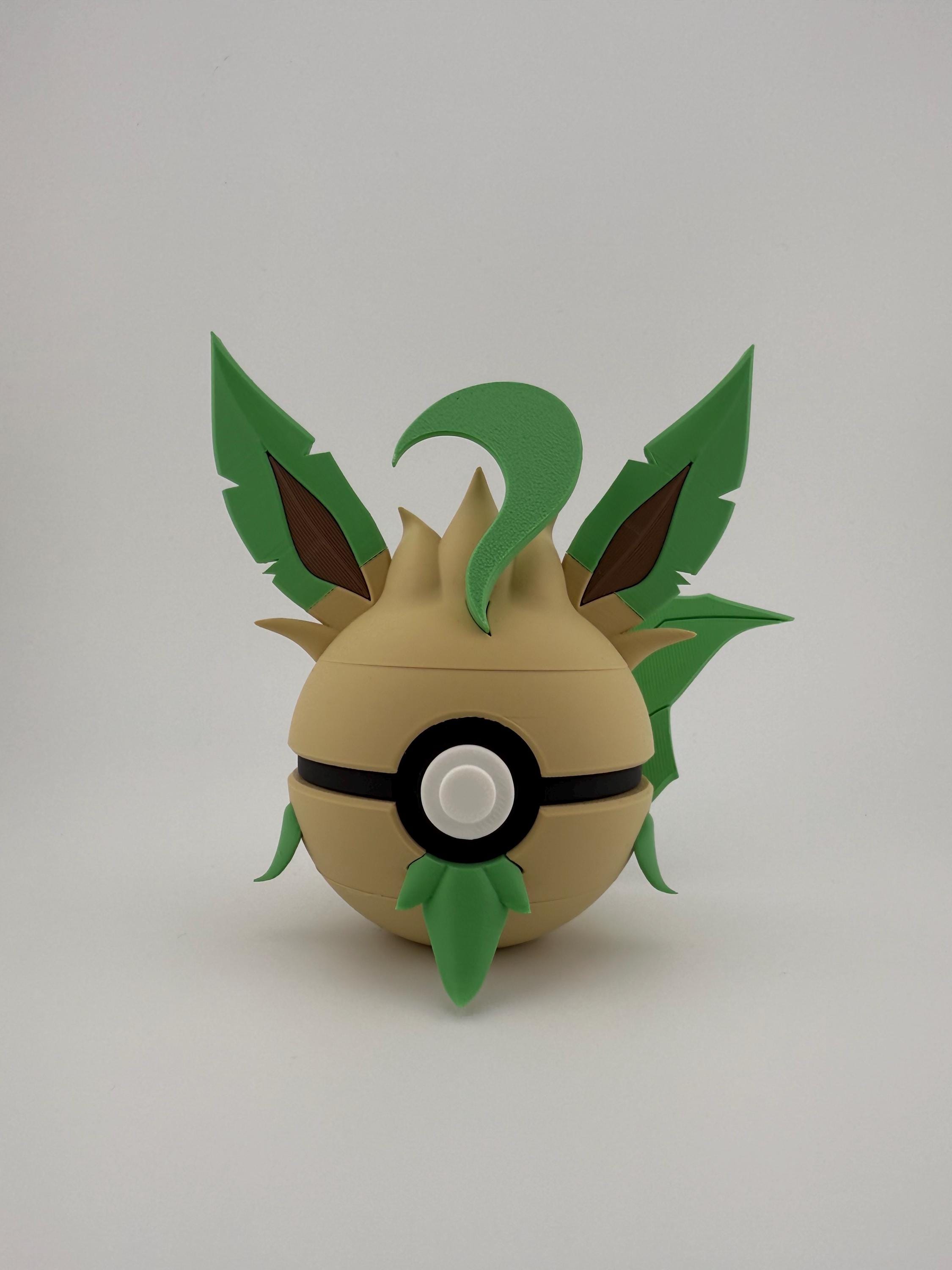 3D Printed Leafeon Pokeball | Pokemon Collector Display Piece