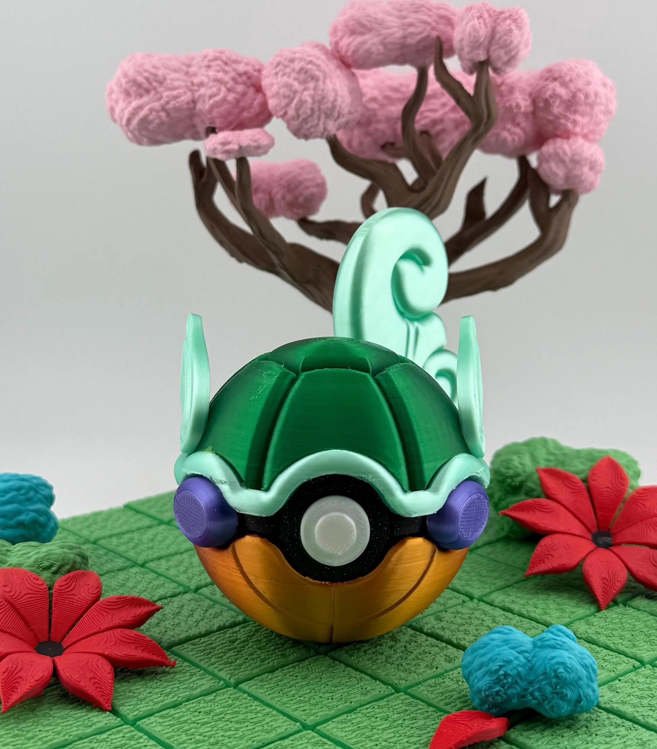 Handmade 3D Printed Wartortle Pokeball | Pokemon Decor Piece