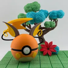 Raichu Pokeball | 3D Printed | Pokemon Collectors Gift | Handmade Raichu Pokeball Display & Decor Piece | N3D Licensed