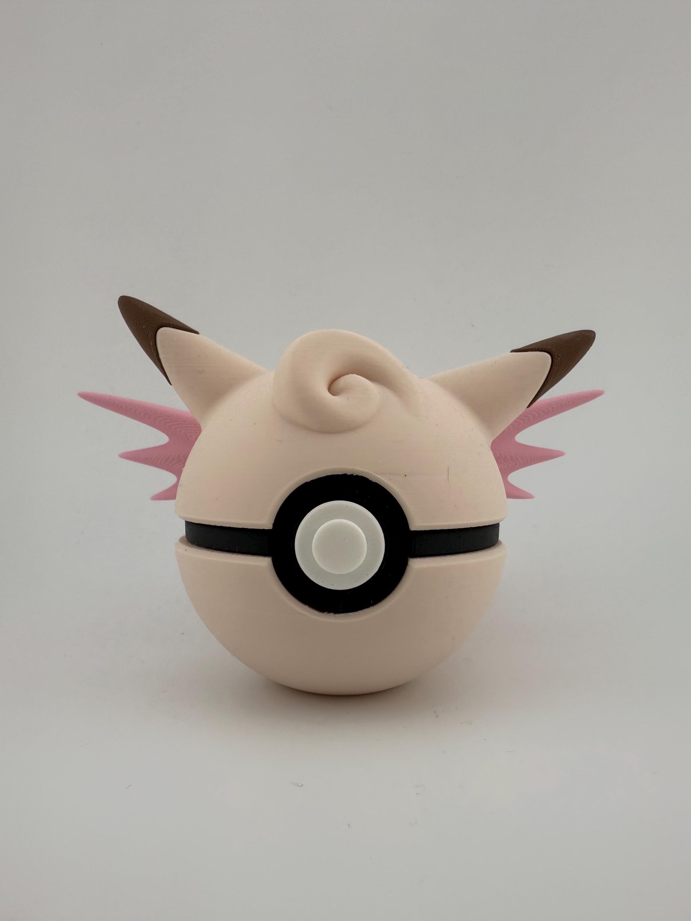 Clefable and Clefairy Pokeball | 3D Printed | Pokemon Collectors Gift | Clefable Clefairy Pokeball Display & Decor Piece | N3D Licensed — photo 2