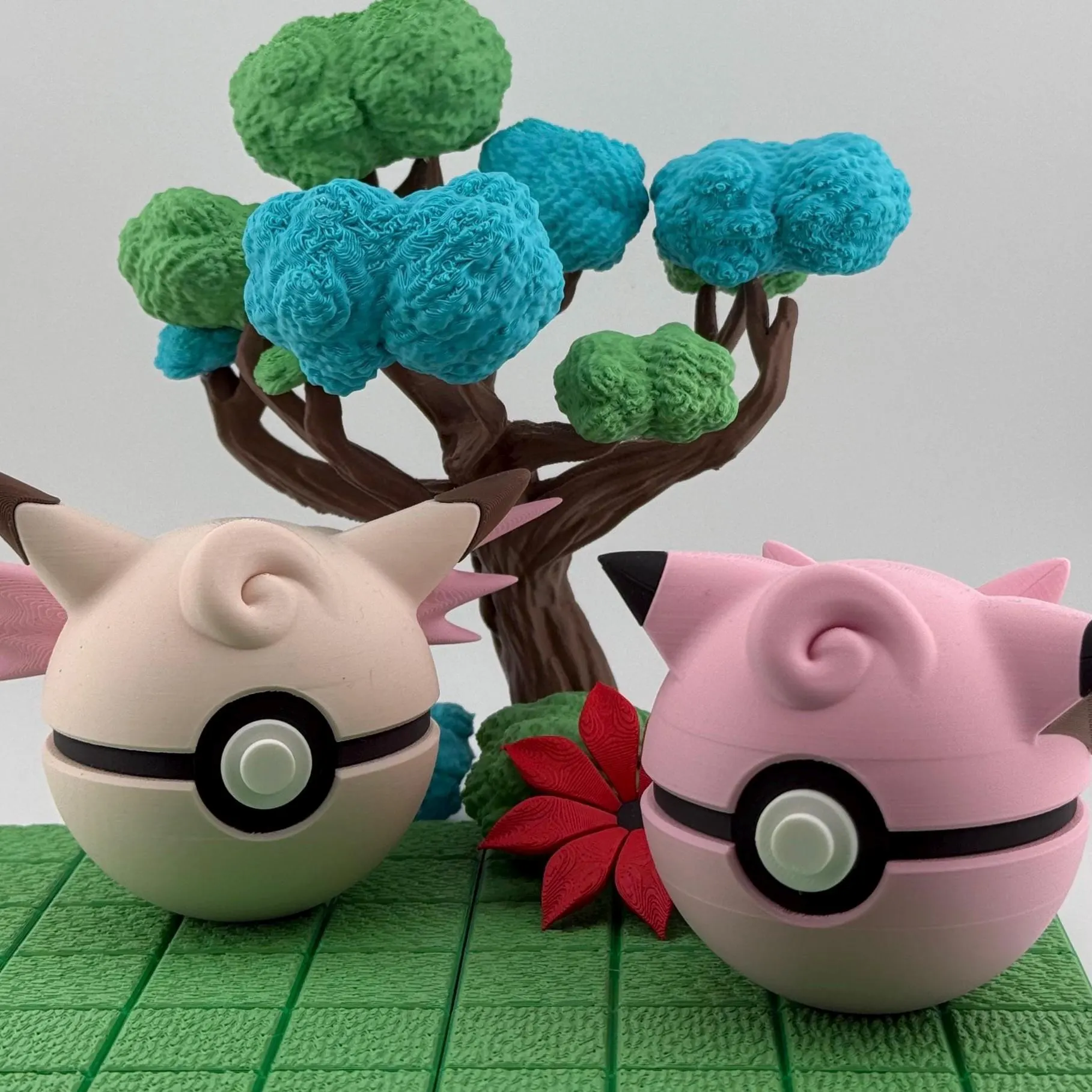 Clefable and Clefairy Pokeball | 3D Printed | Pokemon Collectors Gift | Clefable Clefairy Pokeball Display & Decor Piece | N3D Licensed — photo 3