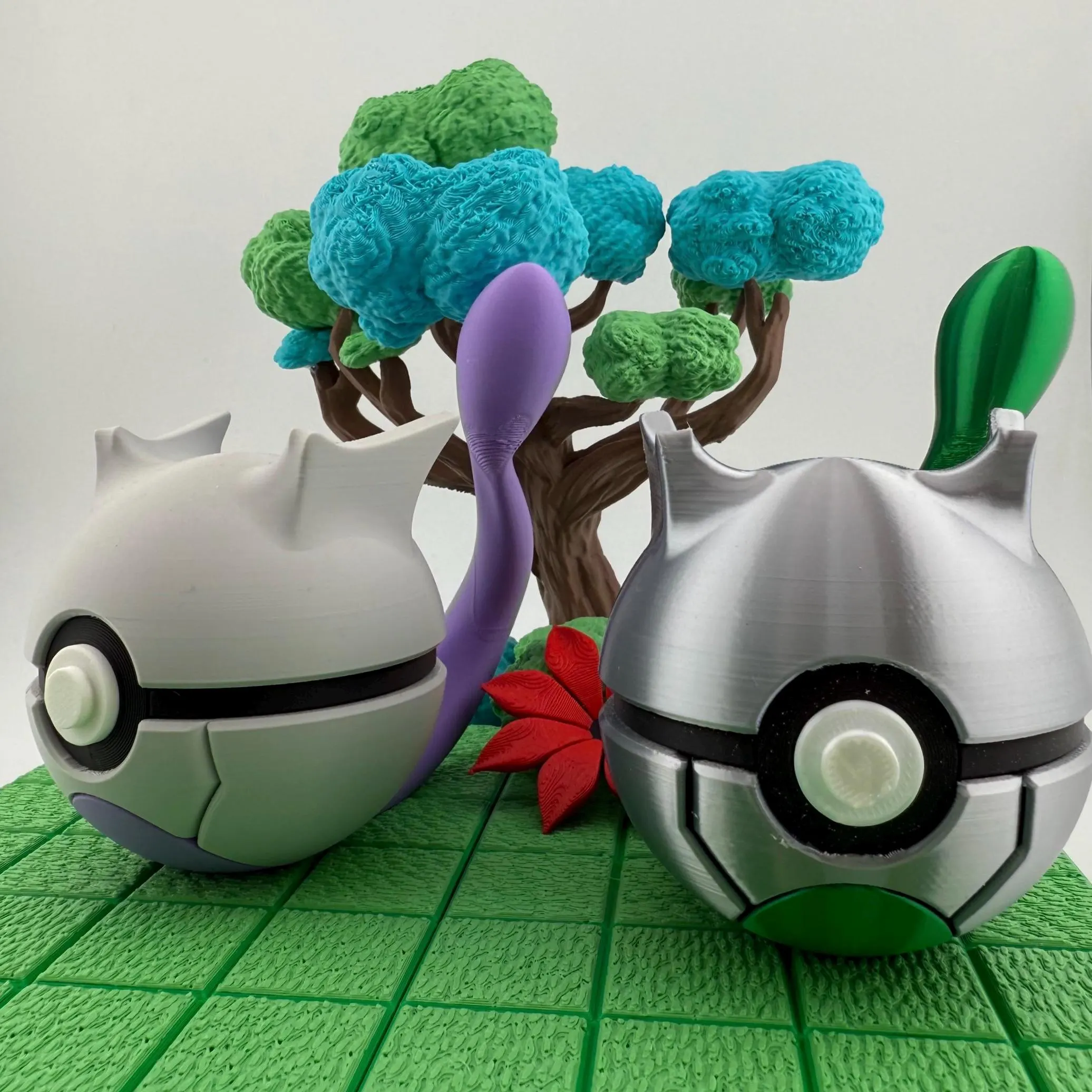 Mewtwo Pokeball | 3D Printed | Pokemon Collectors Gift | Shiny Mewtwo Pokeball Display & Decor Piece | N3D Licensed — photo 3