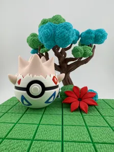 Togepi Pokeball | 3D Printed | Pokemon Collectors Gift | Handmade Togepi Pokeball Display & Decor Piece | N3D Licensed